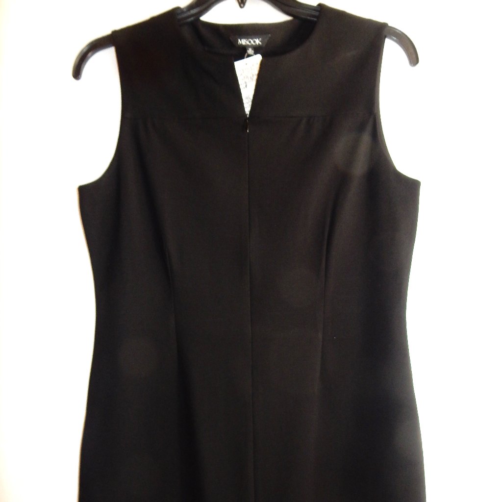Misook Black Knit Dress With Lattice Studded Hemline In Size M
